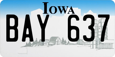 IA license plate BAY637
