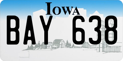 IA license plate BAY638