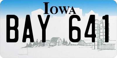 IA license plate BAY641