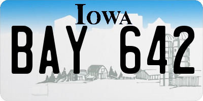 IA license plate BAY642