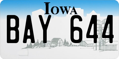 IA license plate BAY644