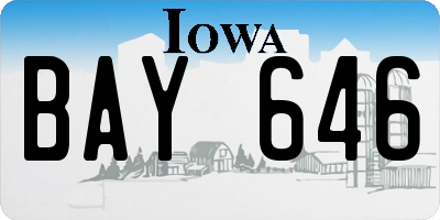 IA license plate BAY646