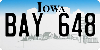 IA license plate BAY648