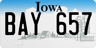 IA license plate BAY657