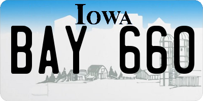 IA license plate BAY660