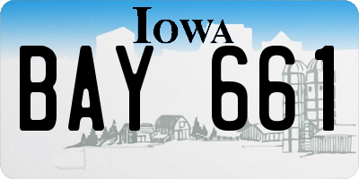 IA license plate BAY661
