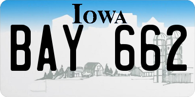 IA license plate BAY662