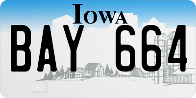 IA license plate BAY664