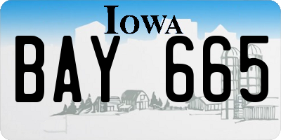 IA license plate BAY665