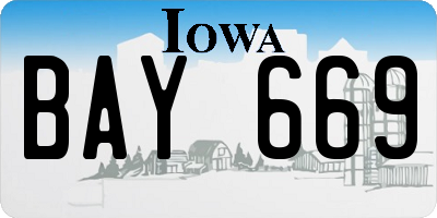 IA license plate BAY669