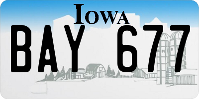 IA license plate BAY677