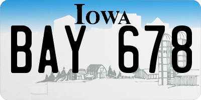 IA license plate BAY678