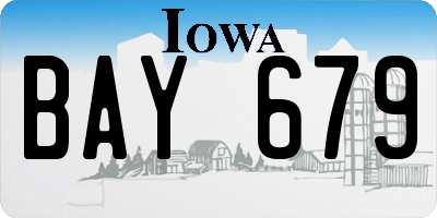 IA license plate BAY679