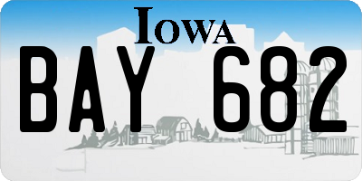 IA license plate BAY682