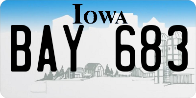 IA license plate BAY683
