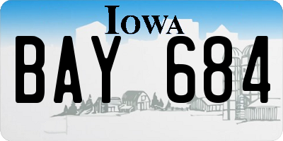 IA license plate BAY684