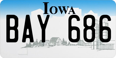 IA license plate BAY686