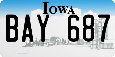 IA license plate BAY687