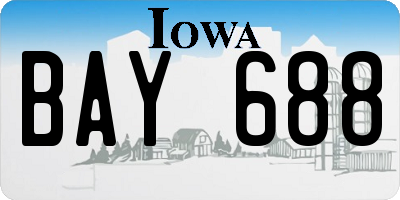 IA license plate BAY688
