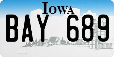 IA license plate BAY689