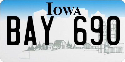 IA license plate BAY690
