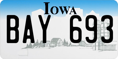 IA license plate BAY693