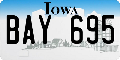 IA license plate BAY695