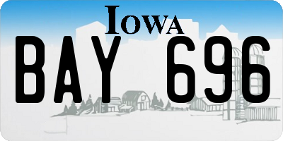 IA license plate BAY696
