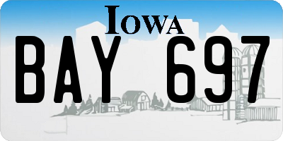 IA license plate BAY697