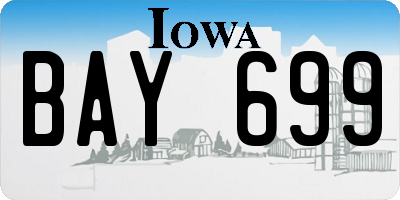 IA license plate BAY699