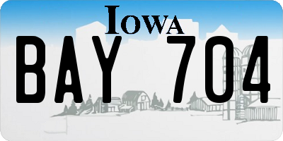 IA license plate BAY704
