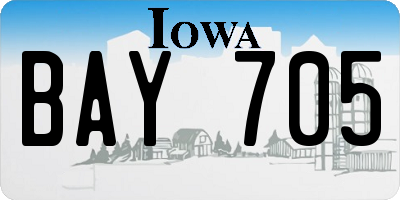 IA license plate BAY705