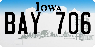 IA license plate BAY706