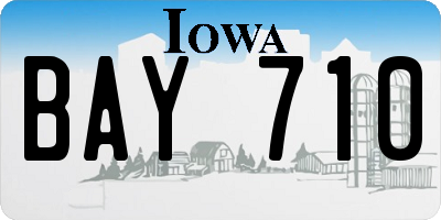 IA license plate BAY710