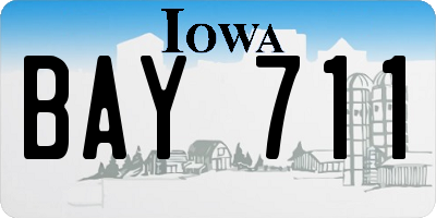 IA license plate BAY711
