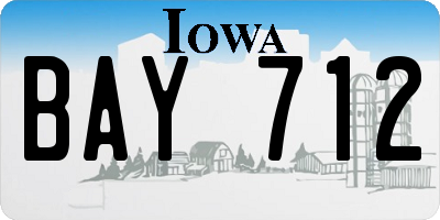 IA license plate BAY712