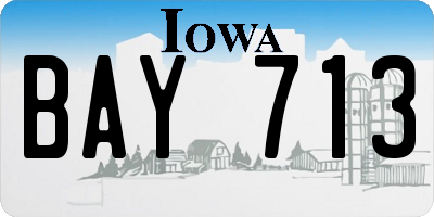 IA license plate BAY713