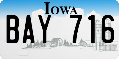 IA license plate BAY716