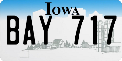 IA license plate BAY717