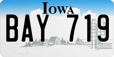 IA license plate BAY719