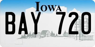 IA license plate BAY720