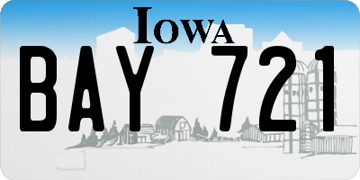 IA license plate BAY721