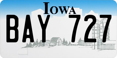 IA license plate BAY727