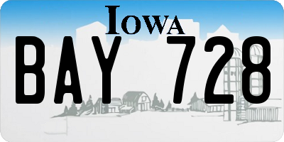 IA license plate BAY728