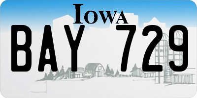 IA license plate BAY729