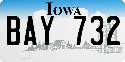 IA license plate BAY732