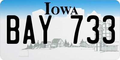IA license plate BAY733