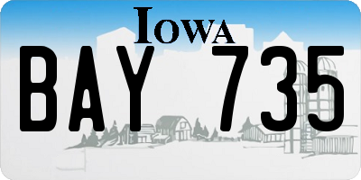 IA license plate BAY735