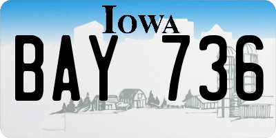 IA license plate BAY736