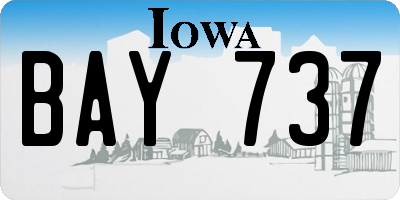 IA license plate BAY737